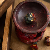 African Bloodstone Hand Carved Gemstone DND Dice Set