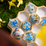 Bees And Flower Handmade Resin DND Dice Set