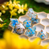 Bees And Flower Handmade Resin DND Dice Set