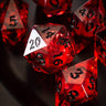 Blood Red Glitter Liquid Core Handmade Resin DND Dice Set