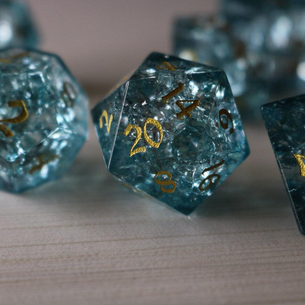 Blue Ocean Forge Fire Glass DND Dice Set