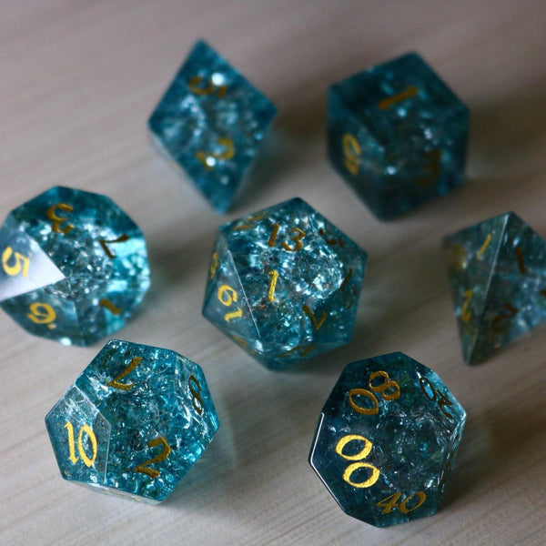 Blue Ocean Forge Fire Glass DND Dice Set