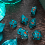 Blue Smoke Handmade Resin DND Dice Set