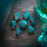 Blue Smoke Handmade Resin DND Dice Set