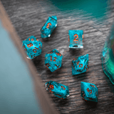 Blue Smoke Handmade Resin DND Dice Set