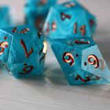 Blue Smoke Handmade Resin DND Dice Set