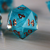 Blue Smoke Handmade Resin DND Dice Set