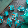 Blue Smoke Handmade Resin DND Dice Set