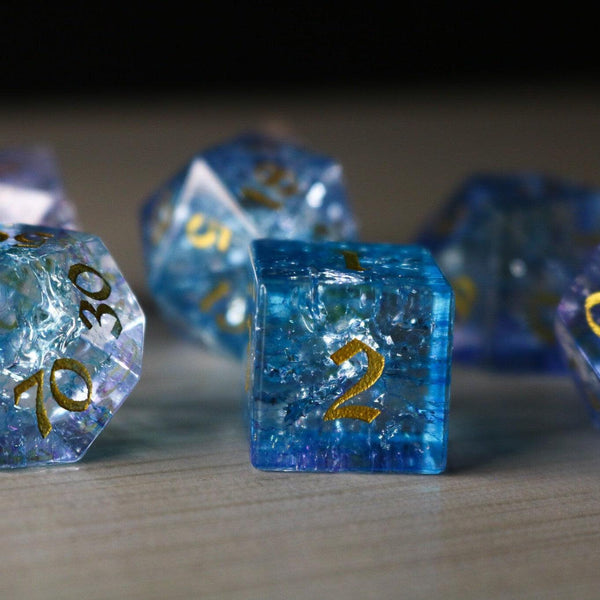 Blue Wing Forge Fire Glass DND Dice Set