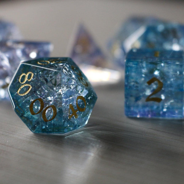 Blue Wing Forge Fire Glass DND Dice Set