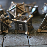 Caltrop Silver Metal DND Dice Set