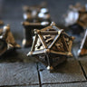 Caltrop Silver Metal DND Dice Set