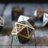 Dragon Flight Hollow Silver Metal DND Dice Set