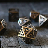 Dragon Flight Hollow Silver Metal DND Dice Set