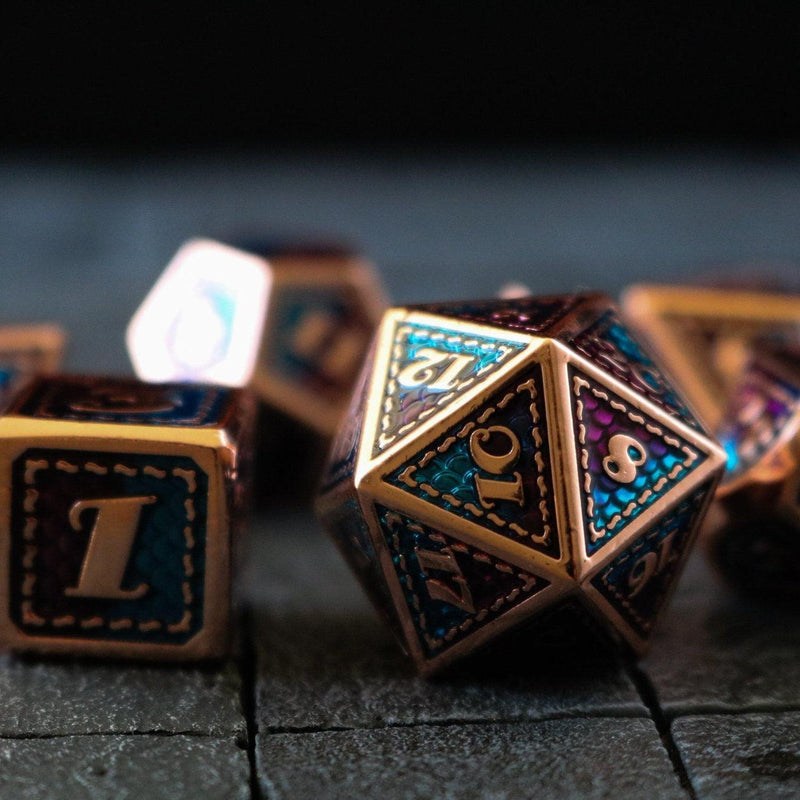 Dragon Scale Metal DND Dice Set