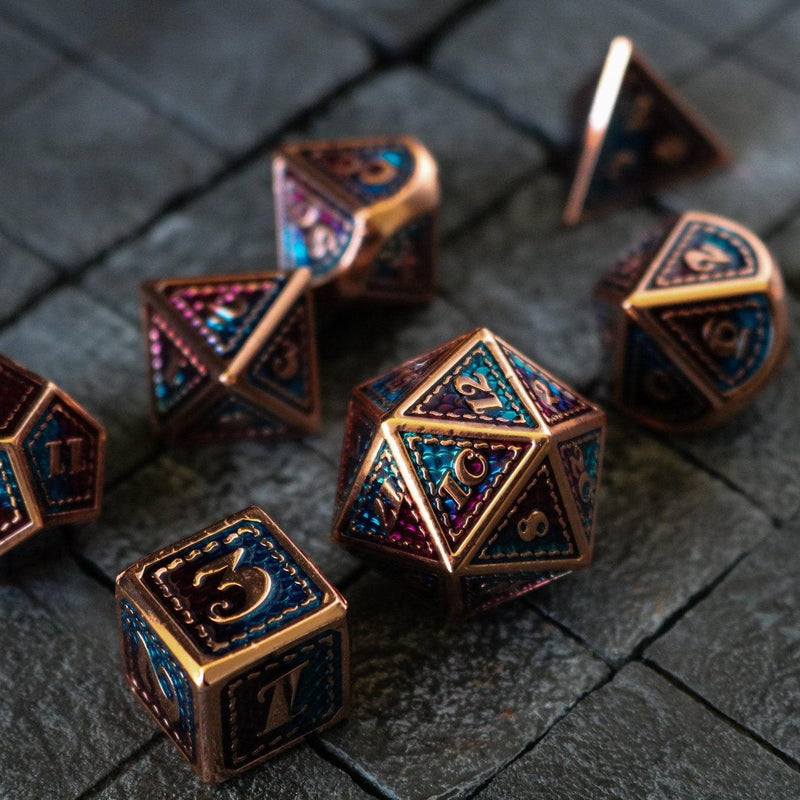 Dragon Scale Metal DND Dice Set