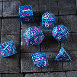 Dragon Scales White/Purple/Blue Metal DND Dice Set