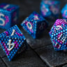 Dragon Scales White/Purple/Blue Metal DND Dice Set