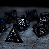 Dragon Shield Blue Sandstone (Silver Font) Gemstone DND Dice Set