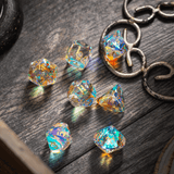 Dwarf Cut Dichroic Glass Premium DND Dice Set