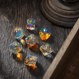 Dwarf Cut Dichroic Glass Premium DND Dice Set