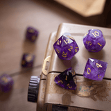 Dwarf Cut Purple Amethyst Gemstone Premium DND Dice Set