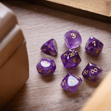 Dwarf Cut Purple Amethyst Gemstone Premium DND Dice Set