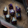 Gemstone Purple Amethyst Elven Cut DND Dice Set