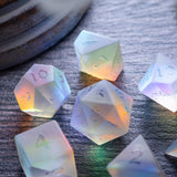 Gemstone Raised Dichroic Glass DND Dice Set