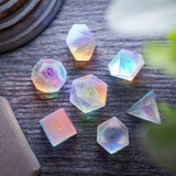 Gemstone Raised Dichroic Glass DND Dice Set