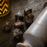 Gemstone Yooperlite Hand Carved DND Dice Set