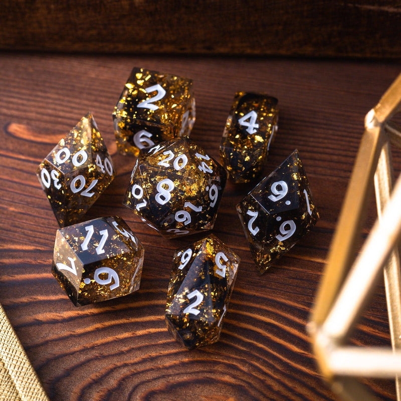 Gold Handmade Resin DND Dice Set