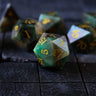 Green Emerald Gemstone DND Dice Set