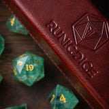 Green Fluorite Gemstone (Chlorophane) Hand Carved DND Dice Set