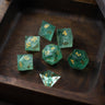 Green Fluorite Gemstone (Chlorophane) Hand Carved DND Dice Set