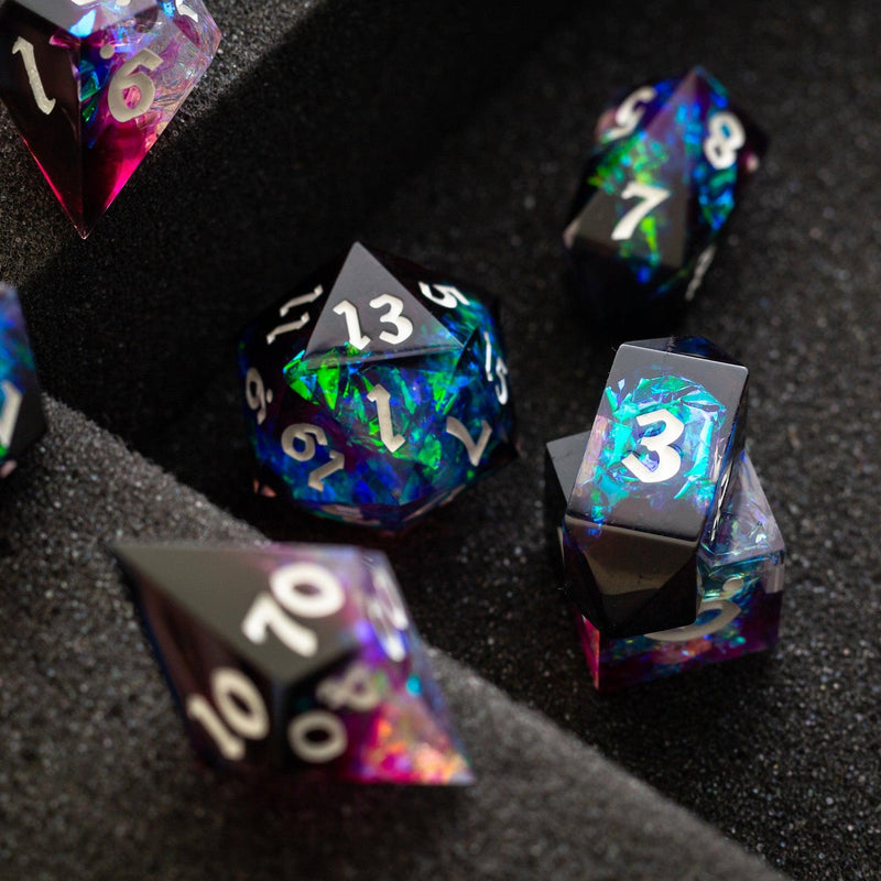 Lightning Handmade Resin DND Dice Set