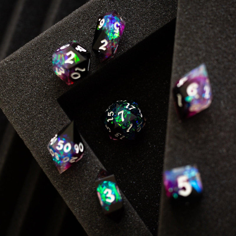 Lightning Handmade Resin DND Dice Set