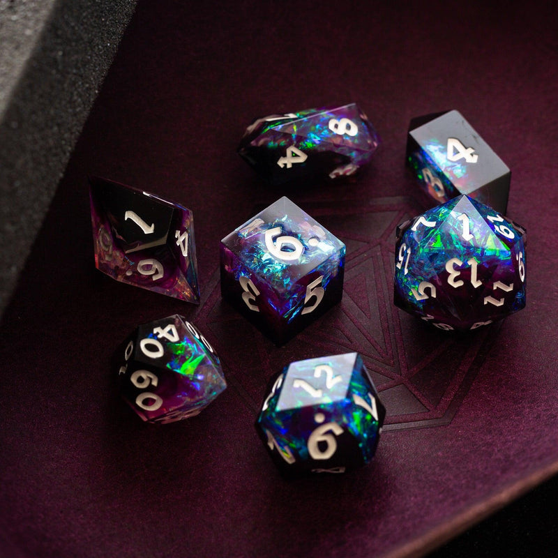 Lightning Handmade Resin DND Dice Set