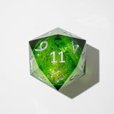 Massive Green Liquid Core 95MM Chonk Handmade Resin Dice And Box