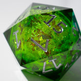 Massive Green Liquid Core 95MM Chonk Handmade Resin Dice And Box