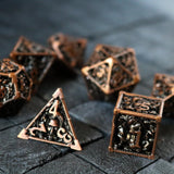 Medusa Copper Hollow Metal DND Dice Set