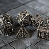 Medusa Silver Hollow Metal DND Dice Set