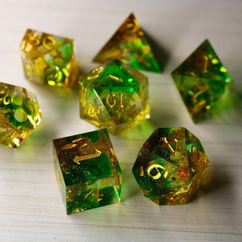 Nebula Handmade Sharp Edge Resin DND Dice Set