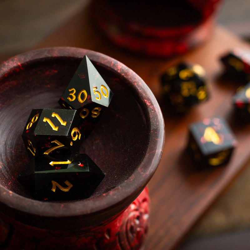 Night Blood Handmade Resin DND Dice Set