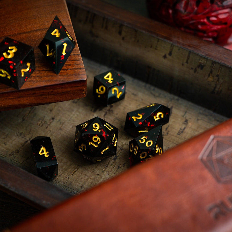 Night Blood Handmade Resin DND Dice Set