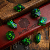 Nox Green Handmade Resin DND Dice Set