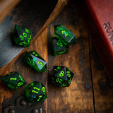 Nox Green Handmade Resin DND Dice Set