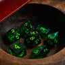 Nox Green Handmade Resin DND Dice Set