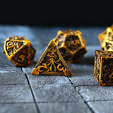 Octopus Gold Hollow Metal DND Dice Set