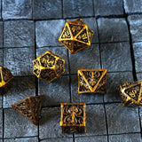 Octopus Gold Hollow Metal DND Dice Set